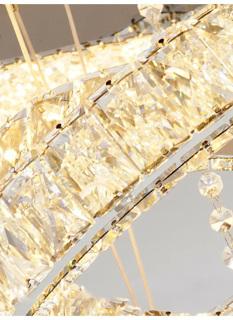 Nordic Minimalist Luxury Crystal Led Ceiling Chandelier Living Dining Room Bedroom Ceiling Lamps Home Decor Crystal Pendant Lamp