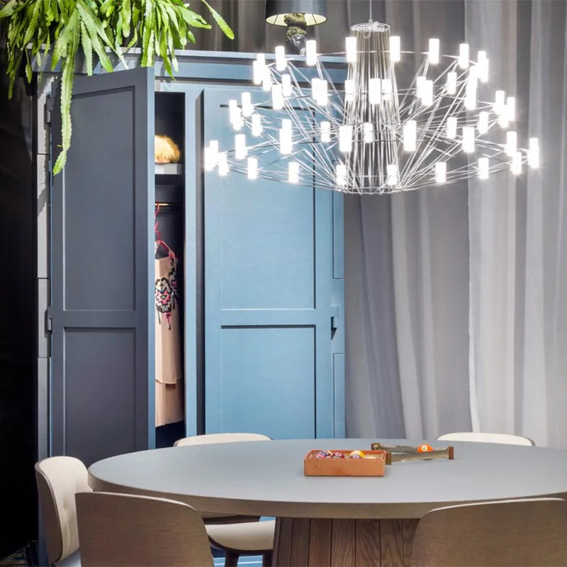 Moooi Coppelia Designer Loft Villa Duplex Art Chandelier Luxury High-end Living Dining Room Led Round Iron Wire Decor Lighting