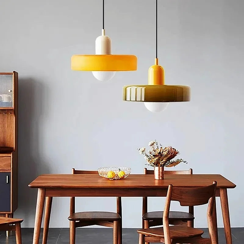 Nordic Retro Glass Pendant Lamps Indoor E27 LED Chandelier Living Room Dining Room Bedroom Kitchen Decorative lights Fixture