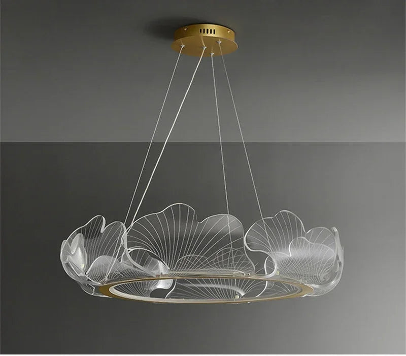Modern Petal Pendant Light Ring Highlight Acrylic Restaurant Bedroom Decorativos Deluxe Design Living Room Hanging Lamp Fixtures