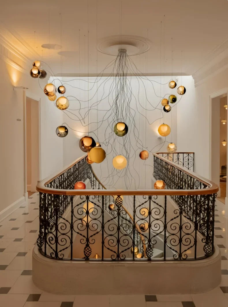 Handmade Glazed Glass Colored Bubble Chandeliers Elegant Lustre Home-applicants LED G9 Dimmable Lightings Suspension 32 Colors