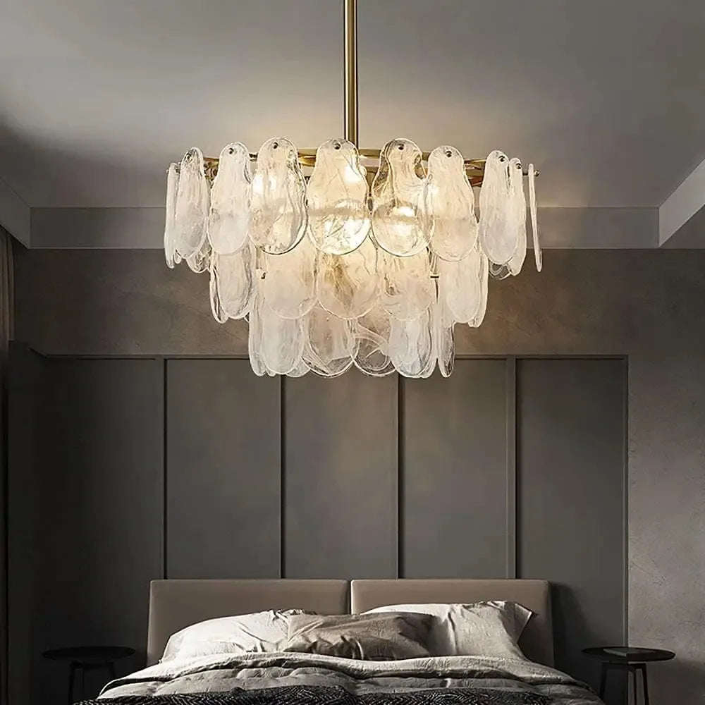 Pendant Nordic Luxury Lamp Glass Metal Crystals LED Chandeliers Living Room Dining Room Decoration Hanging Ceiling Light Fixture