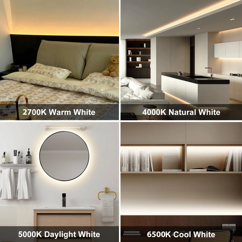 24V COB LED Strip Lights Dimmable With Remote Control 5/10M Flexible Tape Lamp for Indoor Kitchen Under Cabinet Home Decor