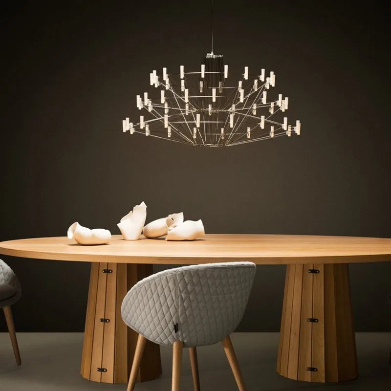 Moooi Coppelia Designer Loft Villa Duplex Art Chandelier Luxury High-end Living Dining Room Led Round Iron Wire Decor Lighting