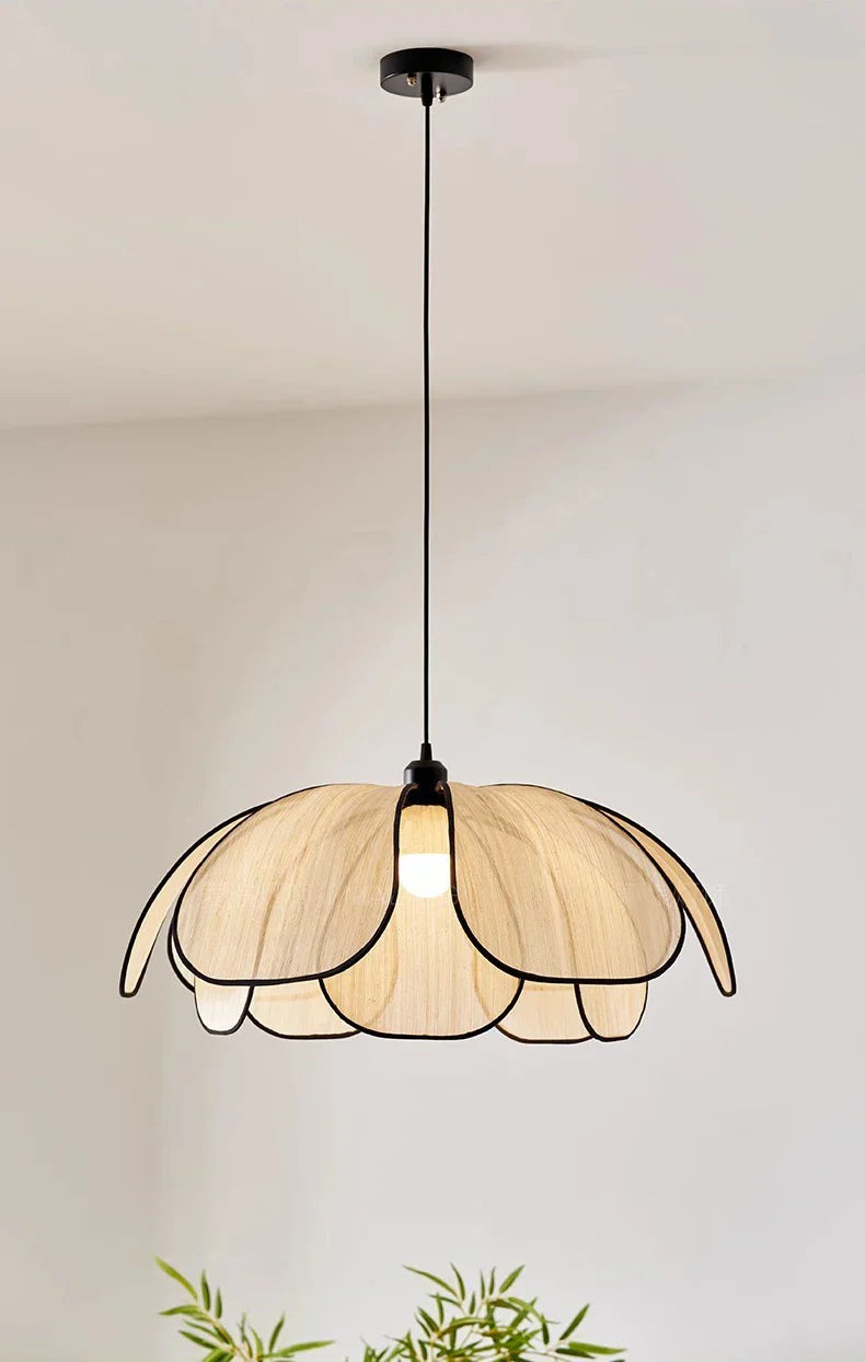 Vintage Hand-Woven Lotus Dining Room Chandelier Bedroom Living Room Lamp European And American art Atmosphere lighting Lamps E27