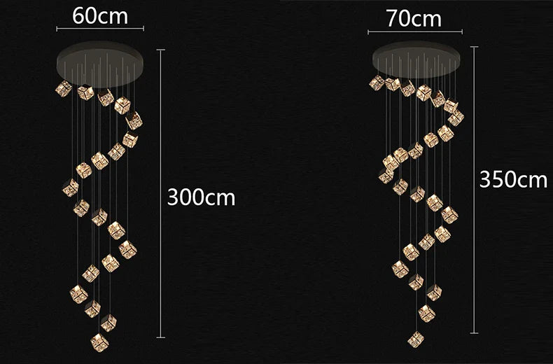 Modern home decoration crystal chandelier, stair Pendant lamp, living room Pendant lights, interior lighting