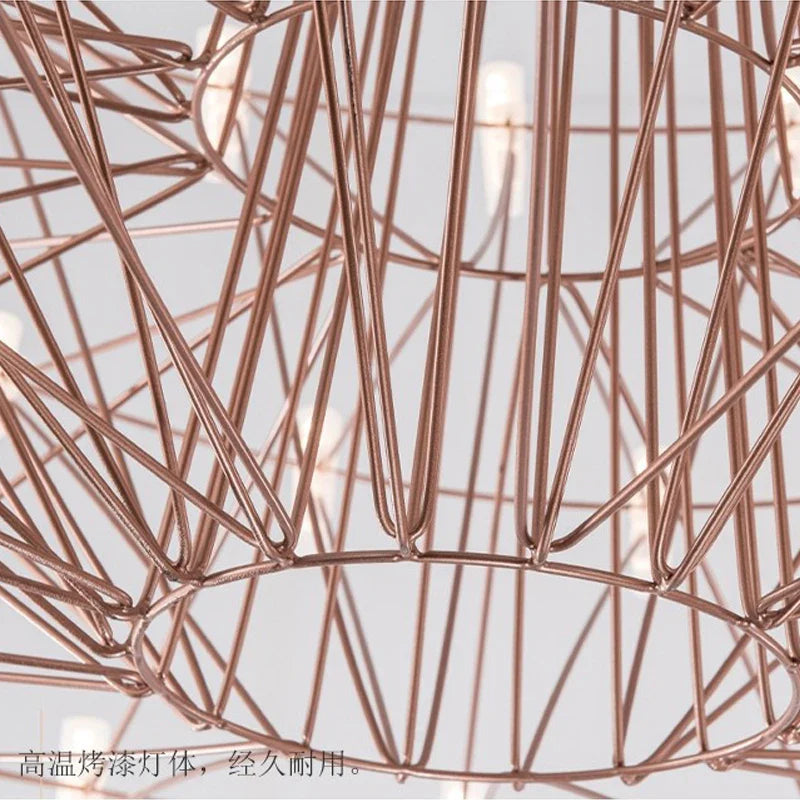 Moooi Coppelia Designer Loft Villa Duplex Art Chandelier Luxury High-end Living Dining Room Led Round Iron Wire Decor Lighting