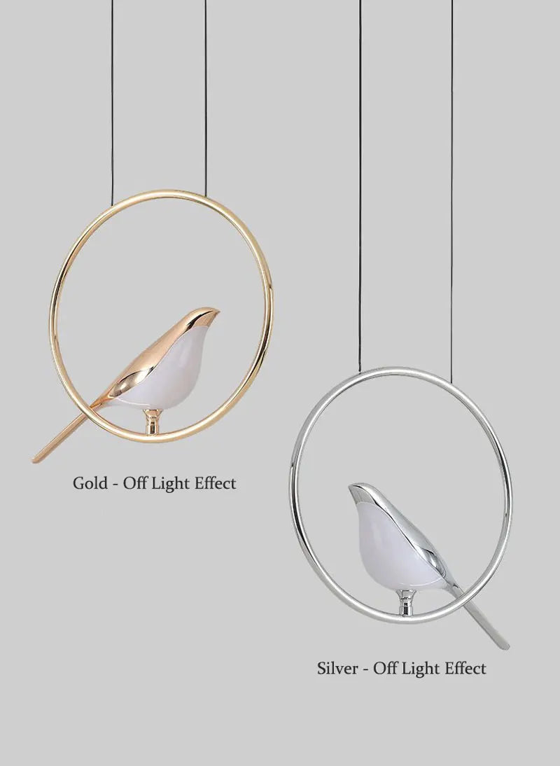 Rotatable Magpie Bird LED Pendant Light for Bedside Bedroom Indoor Gold Silver Hanging Lighting Chandelier Lamps Foyer AC85-265V