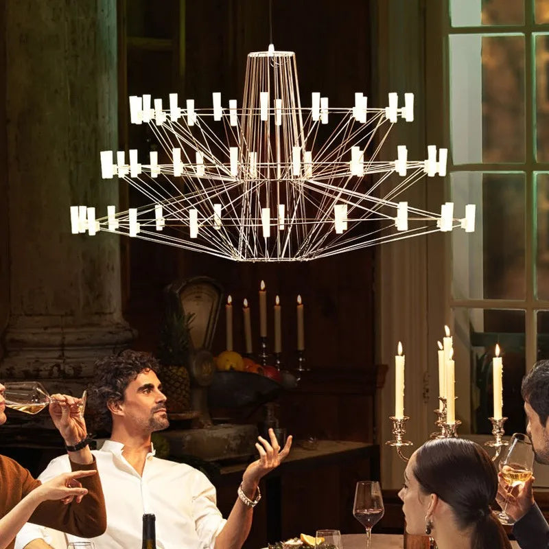 Moooi Coppelia Designer Loft Villa Duplex Art Chandelier Luxury High-end Living Dining Room Led Round Iron Wire Decor Lighting