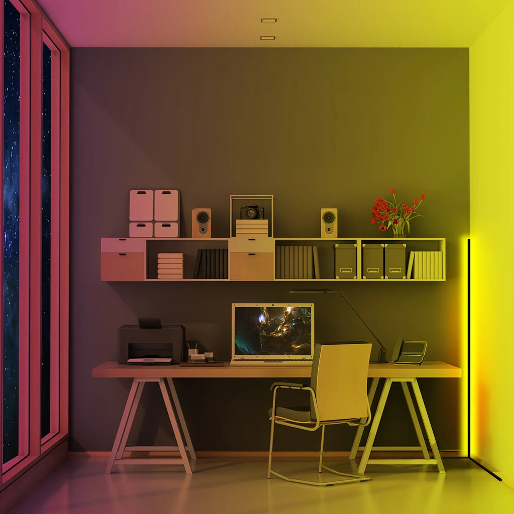 Corner Floor Lamp, 60-Inch Rgb Led Corner Lamp, Led Floor Lamp For Living Room Bedroom Game Room