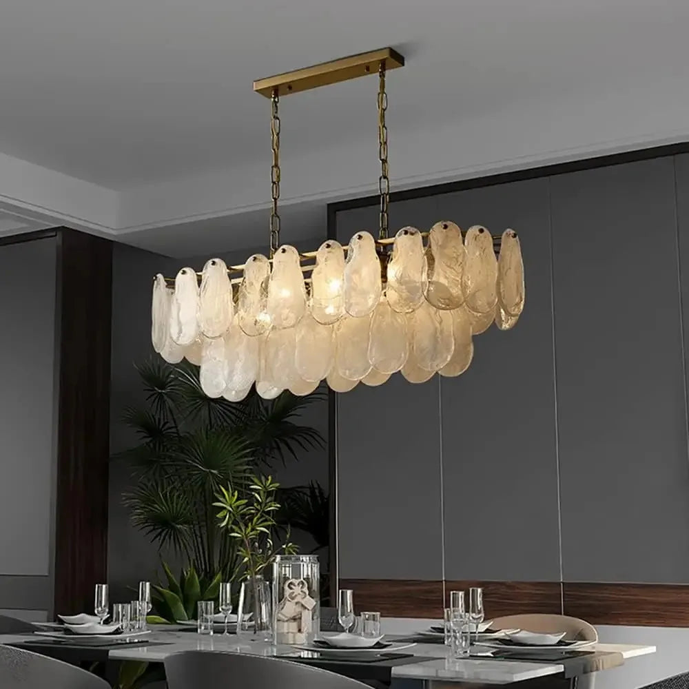 Pendant Nordic Luxury Lamp Glass Metal Crystals LED Chandeliers Living Room Dining Room Decoration Hanging Ceiling Light Fixture