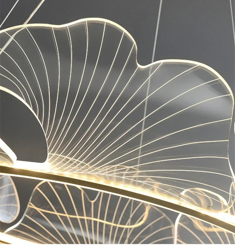 Modern Petal Pendant Light Ring Highlight Acrylic Restaurant Bedroom Decorativos Deluxe Design Living Room Hanging Lamp Fixtures