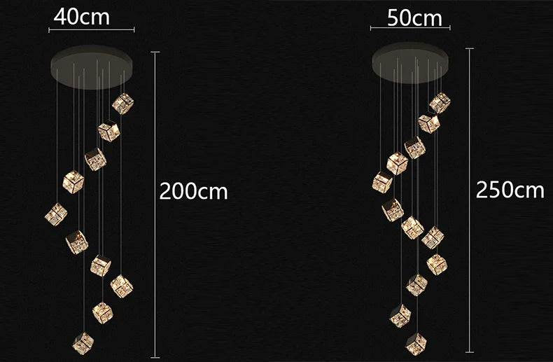 Modern home decoration crystal chandelier, stair Pendant lamp, living room Pendant lights, interior lighting